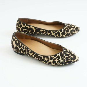 Vionic Womens Caballo Pointed Toe Ballet Flats Size 6.5 Brown Leopard Calf Hair
